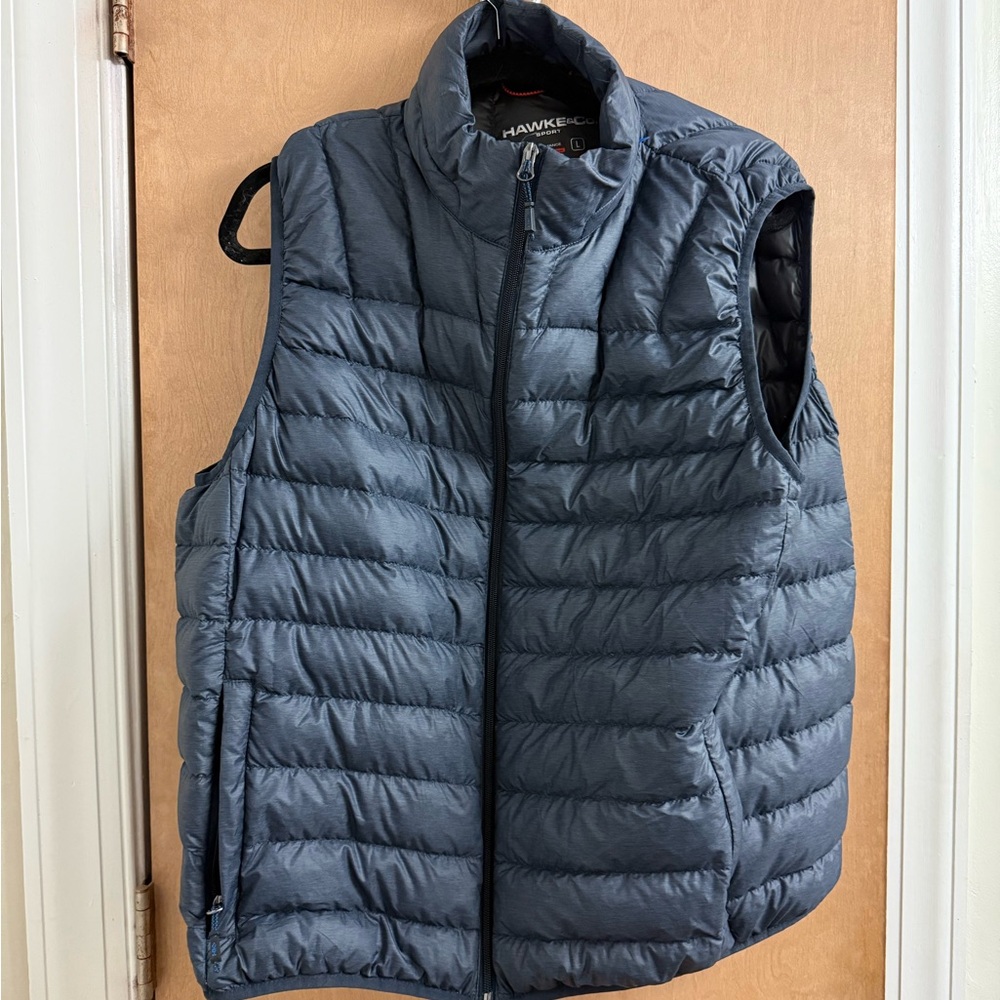 Hawke & Co Sport Mens Down Puffer Vest Sz L Navy